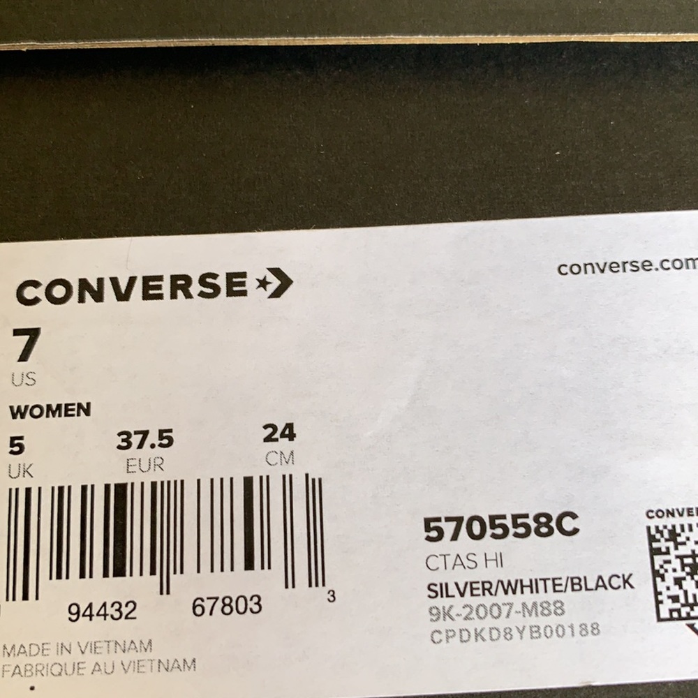 CONVERSE CTAS HI SILVER/WHITE/BLACK WMNS - Picture 16 of 16